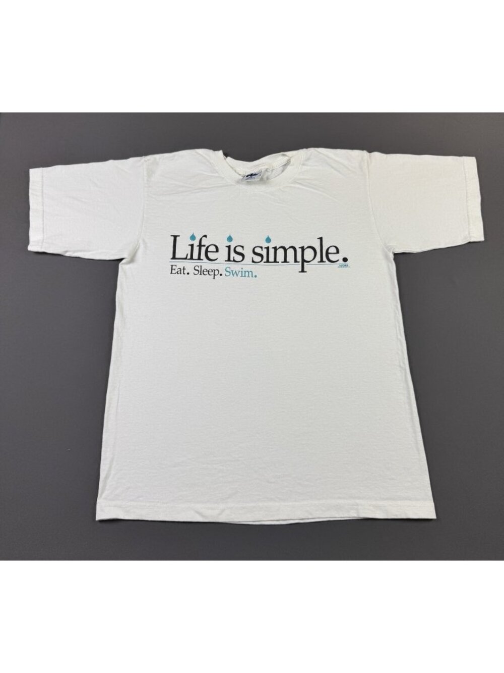 Rare Vintage 90s Life Is Simple Eat Sleep Swim Joxx Orange Beach White T Shirt